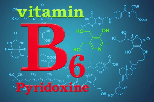 Vitamine Pyridoxine Formule Chimique Structure Moléculaire Rendu — Photo