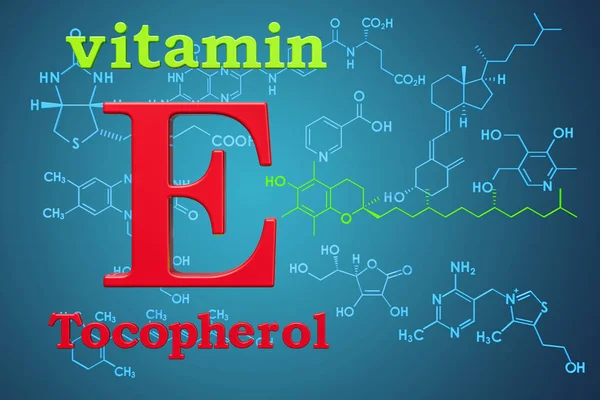 Vitamina Tocoferóis Fórmula Química Estrutura Molecular Renderização — Fotografia de Stock