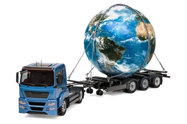 Weltweites Liefer Und Güterverkehrskonzept Darstellung Isoliert Auf Weißem Hintergrund — Stockfoto