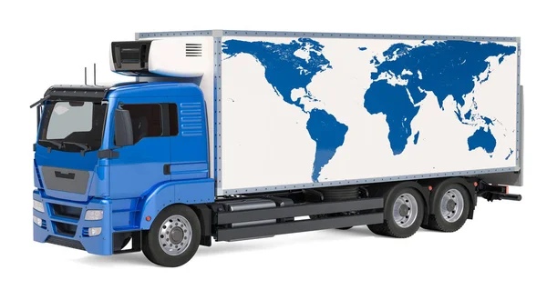 Global Delivery Worldwide Freight Transportation Concept Rendering Isolated White Background — Stock Photo, Image