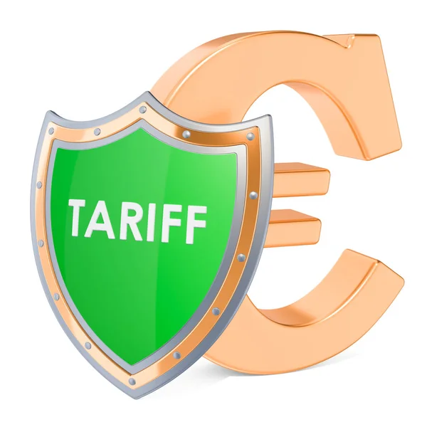 Tarifas Protección Para Concepto Euro Representación Aislada Sobre Fondo Blanco — Foto de Stock