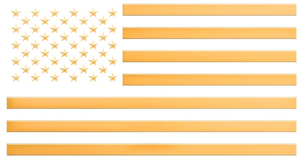 Amerikaanse Vlag Van Goud Rendering — Stockfoto