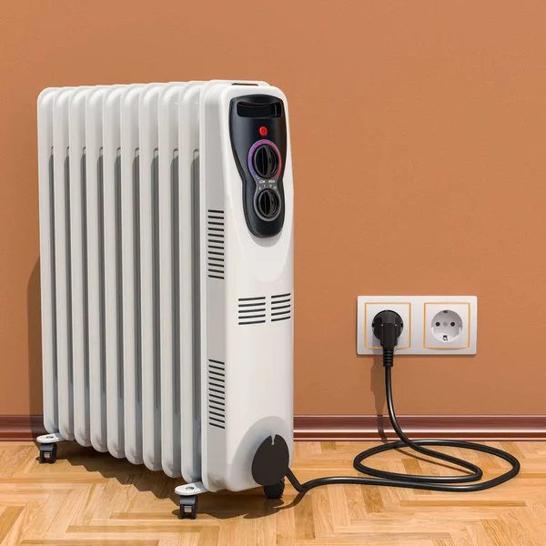 Calentador Aceite Eléctrico Radiador Lleno Aceite Interior Renderizado — Foto de Stock