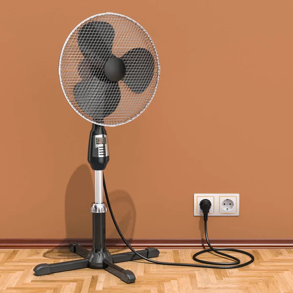 Standing Pedestal Electric Fan Interior Rendering — Stock Photo, Image