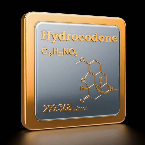 Hydrocodone Ikon Kémiai Képlet Molekuláris Szerkezete Leképezés — Stock Fotó