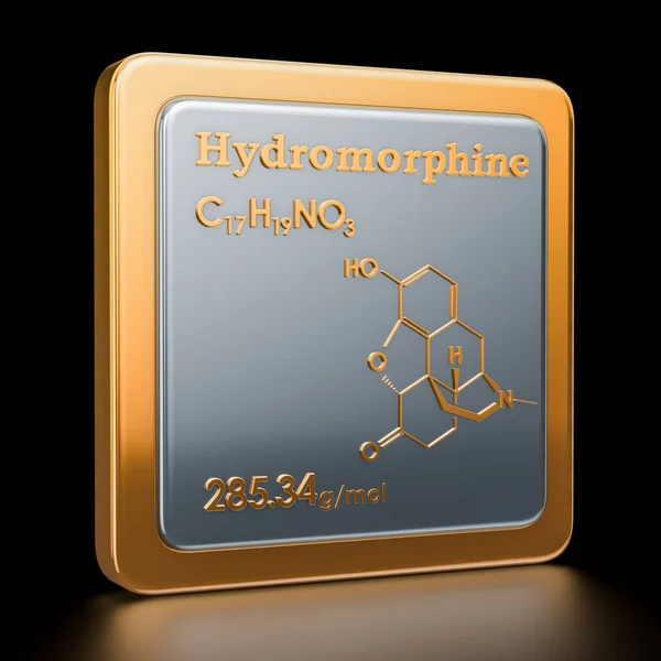 Hidromorfina Hidromorfina Hidromorfina Ícone Fórmula Química Estrutura Molecular Renderização — Fotografia de Stock