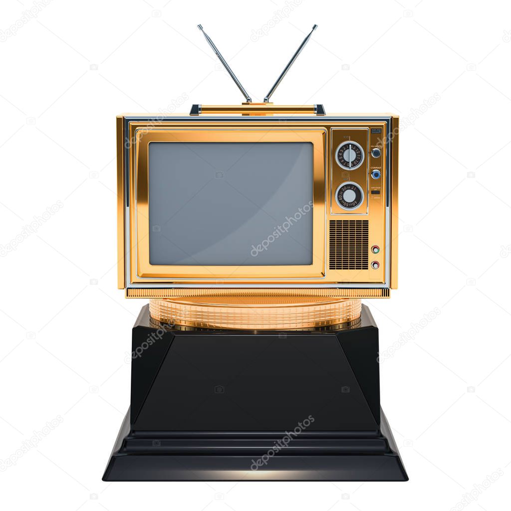 TV award concept. 3D rendering isolated on white background