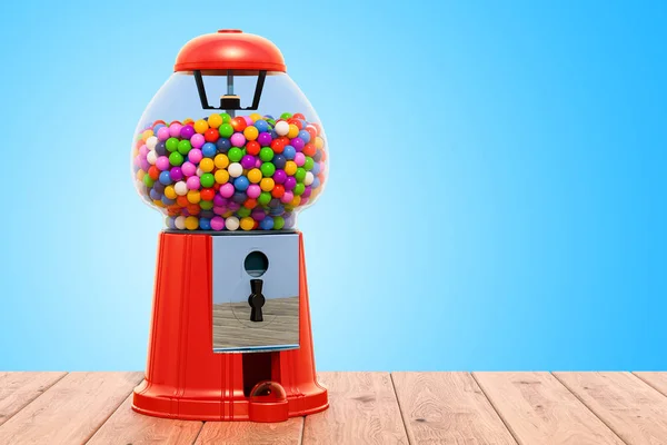 Tuggummi Dispenser Trä Bakgrund Rendering — Stockfoto