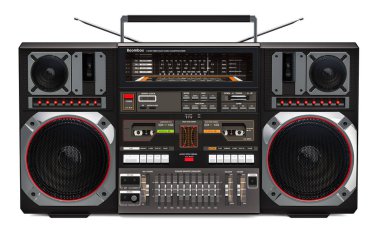Boombox, beyaz arka plan üzerinde izole 3d render