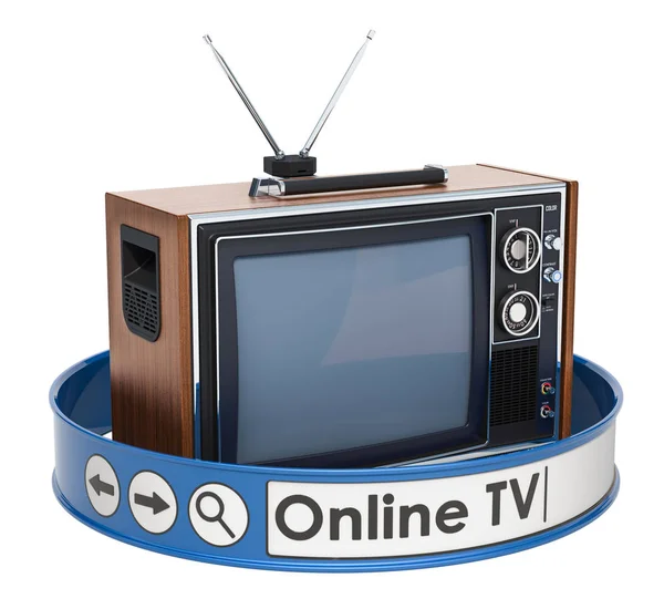 Online Television Concept Rendering Isolated White Background — Stock Photo, Image