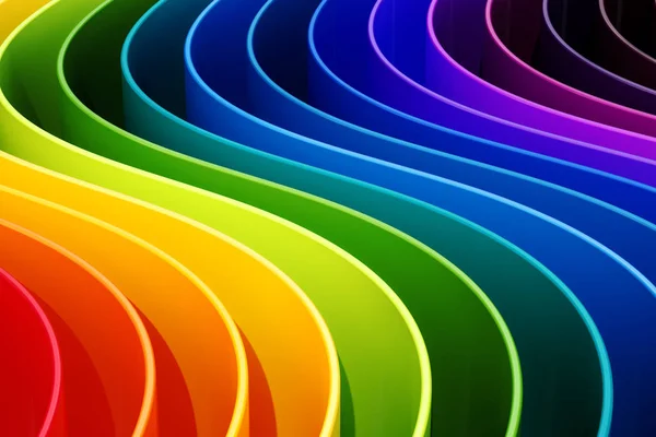 Abstrakte Regenbogenfarben Kurven Hintergrund Darstellung — Stockfoto