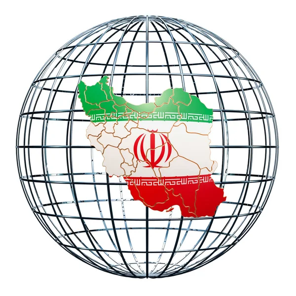 Ιρανική Χάρτης Του Πλανήτη Rendering Που Απομονώνονται Λευκό Φόντο — Φωτογραφία Αρχείου