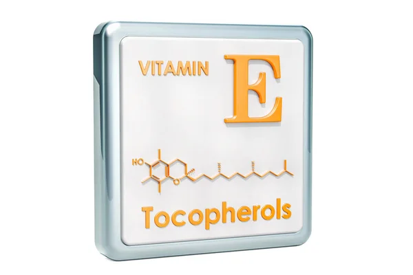 Vitamina Tocoferóis Ícone Fórmula Química Estrutura Molecular Sobre Fundo Branco — Fotografia de Stock