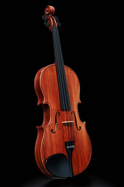 Violino Sullo Sfondo Nero Rendering — Foto Stock