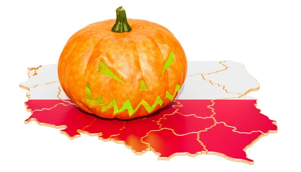 Halloween Polen Concept Rendering Geïsoleerd Witte Achtergrond — Stockfoto