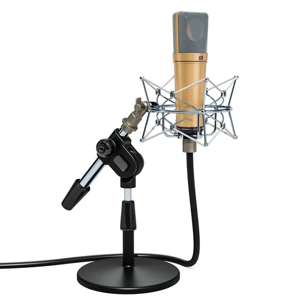 Stüdyo Mikrofon Ile Şok Mount Masa Üstü Kutusunda Render — Stok fotoğraf