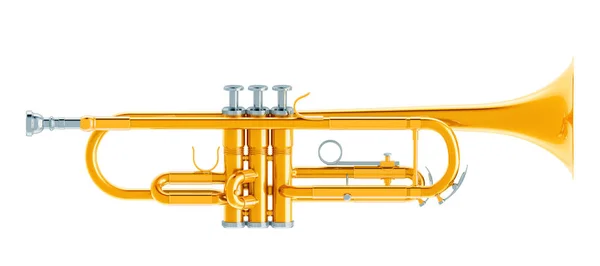 Trumpet Rendering Isolerad Vit Bakgrund — Stockfoto