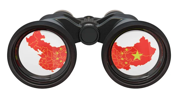 Szpiegostwo Chinach Pojęcie Renderowania Białym Tle — Zdjęcie stockowe