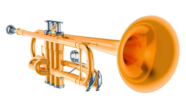 Trumpet Rendering Isolerad Vit Bakgrund — Stockfoto