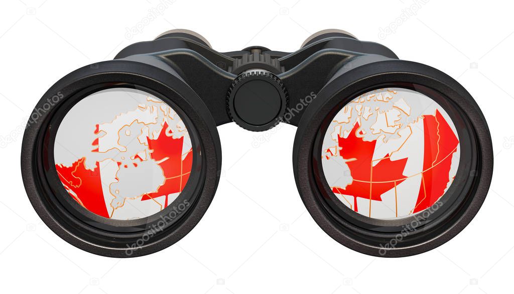 Espionage in Canada concept, 3D rendering isolated on white background