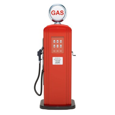 Retro benzin pompası. Beyaz arka plan üzerinde izole 3d render