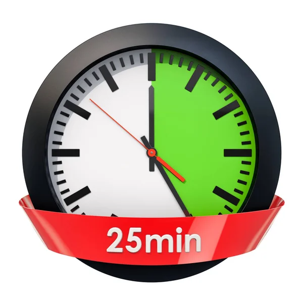 Wijzerplaat Met Minuten Timer Rendering Geïsoleerd Witte Achtergrond — Stockfoto