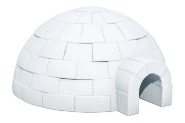 Eskimo, beyaz arka plan üzerinde izole 3d render
