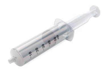 Şırınga 50 ml, beyaz arka plan üzerinde izole 3d render