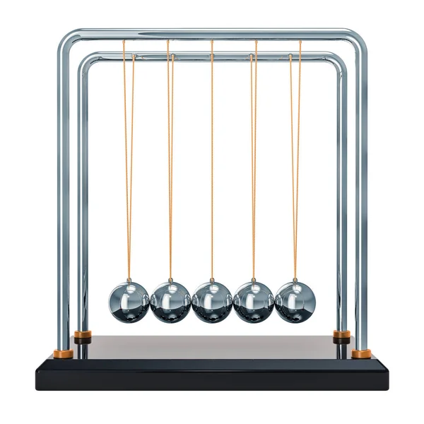 Pendulum Newton Cradle Front View Rendering — стоковое фото