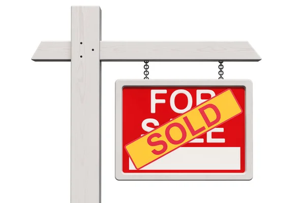 Sale Real Estate Sign Sold Sticker Rendering Isolated White Background — Stock Photo, Image