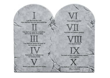 The Ten Commandments,  3D rendering isolated on white background clipart