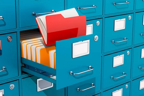 Folders Filing Cabinet Archive Room Rendering — Stock Photo, Image