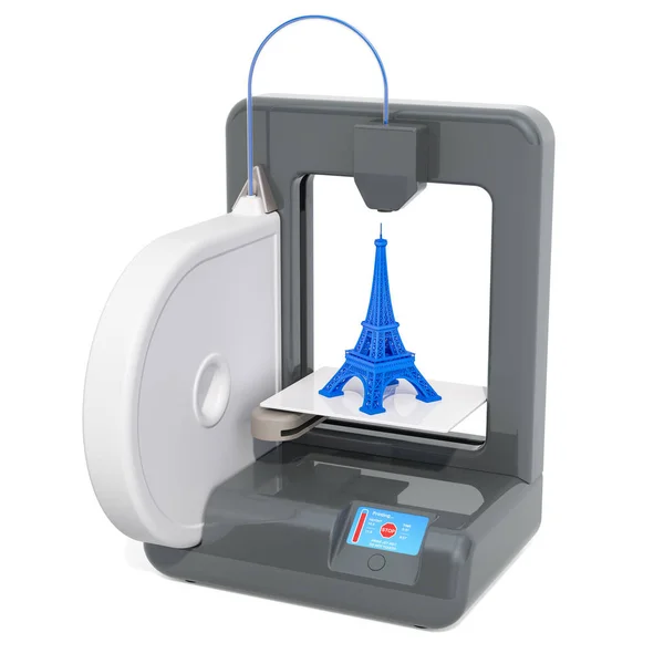 Printer Build Eiffel Tower Model Rendering — Stock Photo, Image