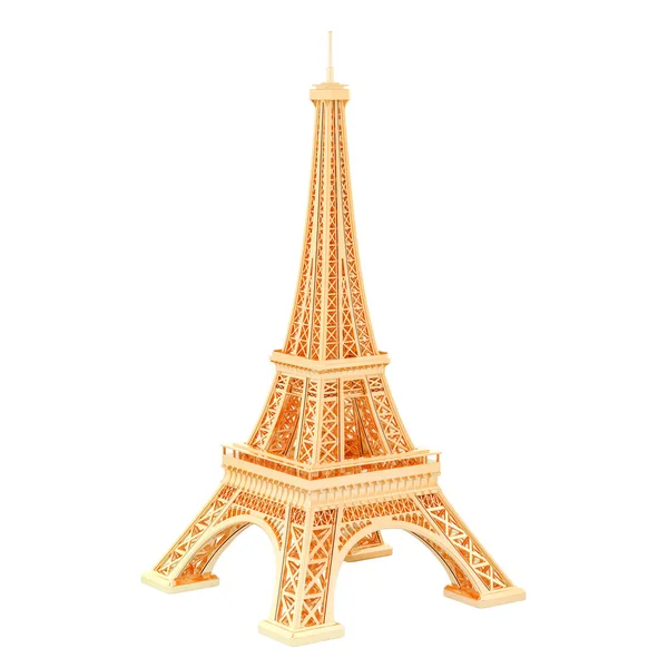 Torre Eiffel Dorada Representación Aislada Sobre Fondo Blanco — Foto de Stock