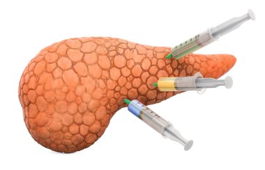 Pankreas hastalık kavramı, 3d render beyaz arka plan üzerinde izole tedavisinde
