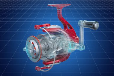 Görselleştirme iplik makarası, 3d render, 3d cad modeli