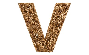 Mektup mermi, 3d render beyaz arka plan üzerinde izole V