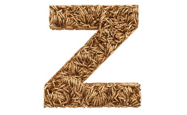 Madde işaretleri, 3d render beyaz arka plan üzerinde izole dan Z harfi