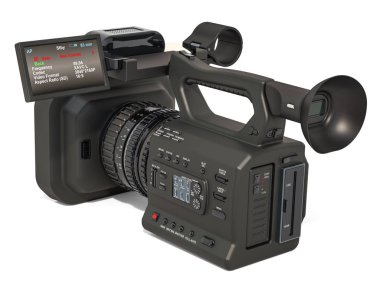 TV kamera, profesyonel video kamera. Beyaz arka plan üzerinde izole 3d render