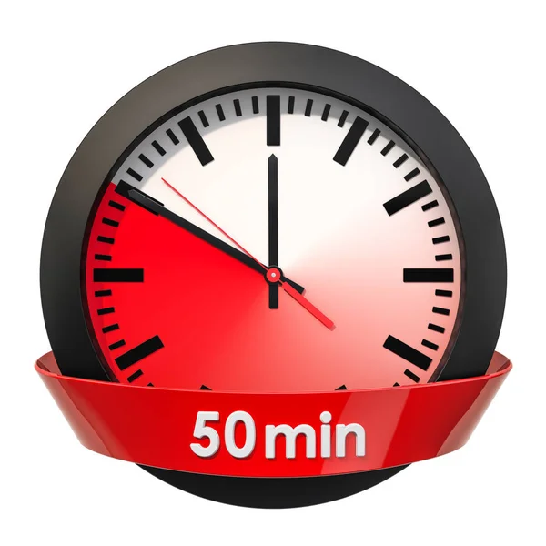 Uhr Gesicht Mit Minuten Timer Darstellung Isoliert Auf Weißem Hintergrund — Stockfoto