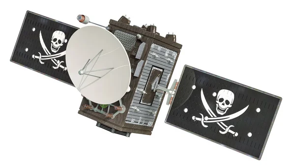 Pirate Satellite Rendering Isolated White Background — Stock Photo, Image