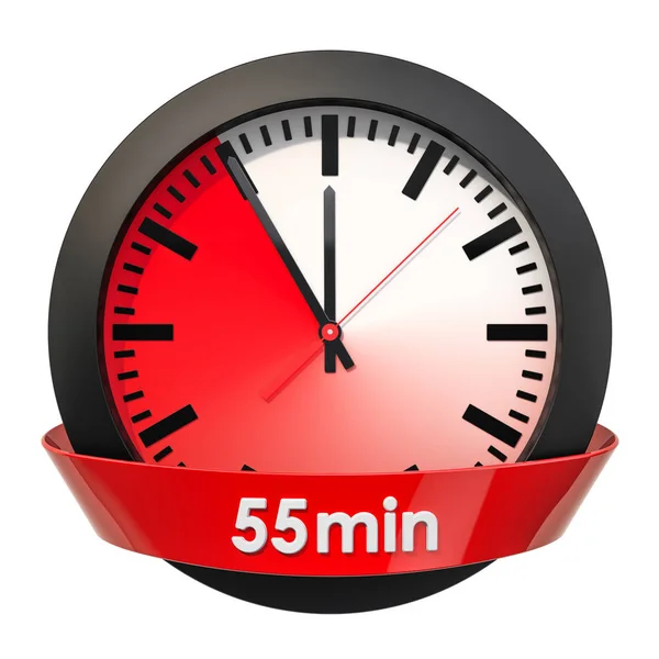 Relógio Com Minutos Temporizador Renderização Isolada Fundo Branco — Fotografia de Stock