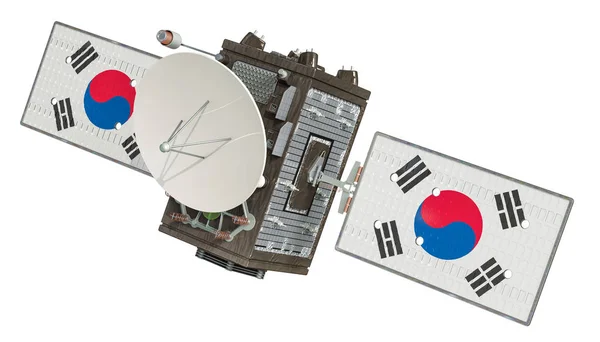 Güney Kore Uydu Render Beyaz Arka Plan Üzerinde Izole — Stok fotoğraf