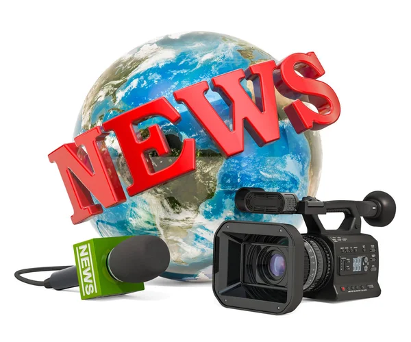 Global News Concept Rendering Isolato Sfondo Bianco — Foto Stock