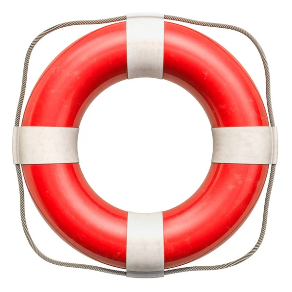 Lifebuoy Lifebelt Renderização Isolado Fundo Branco — Fotografia de Stock