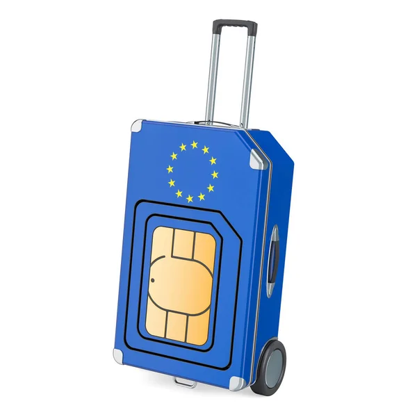 Resa Sim Roaming Och Reser Europeiska Unionen Rendering Isolerad Vit — Stockfoto