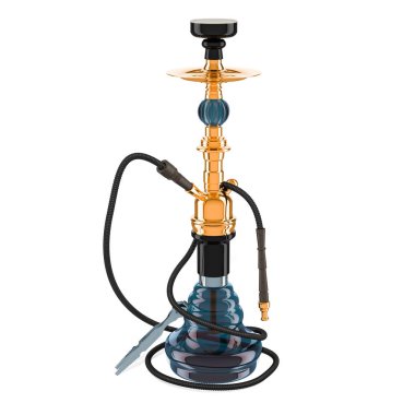 Hookan, 3d render beyaz arka plan üzerinde izole