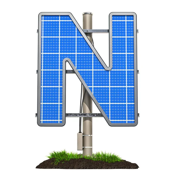 Buchstabe Solarpanel Form Des Buchstabens Rendering Isoliert Auf Weißem Hintergrund — Stockfoto
