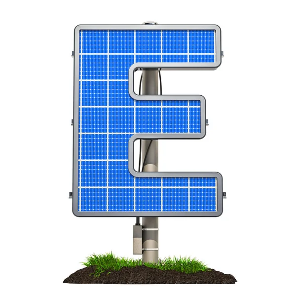 Buchstabe Solarpanel Buchstabenform Rendering Isoliert Auf Weißem Hintergrund — Stockfoto