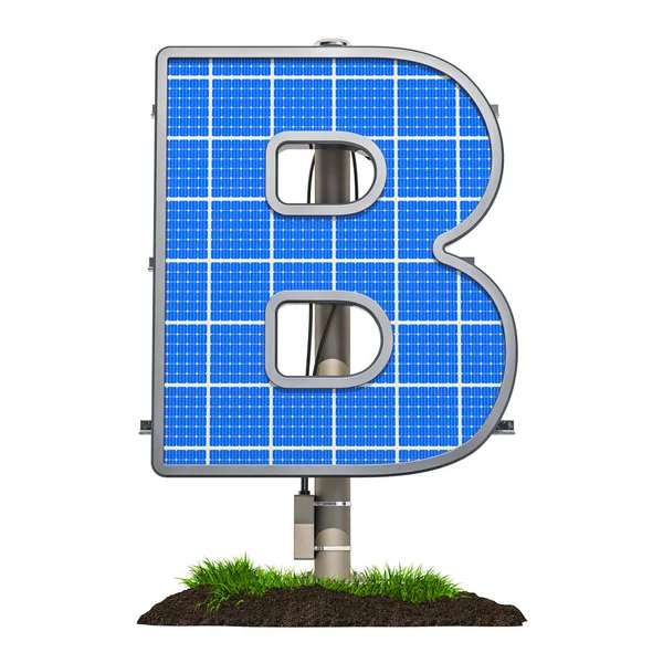 Alphabet Buchstabe Solarpanel Buchstabenform Rendering Isoliert Auf Weißem Hintergrund — Stockfoto